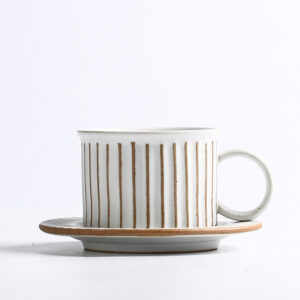 Rough Clay Strip Cup Set